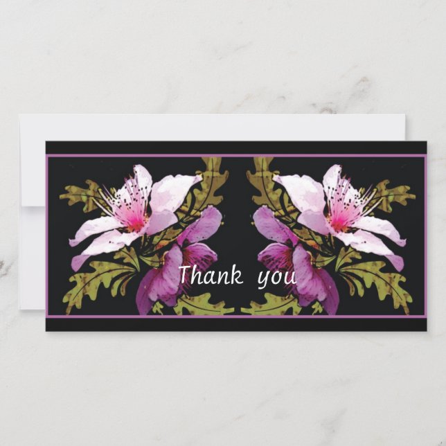 Tarjeta De Agradecimiento Las flores   del melocotón le agradecen photocard (Anverso)
