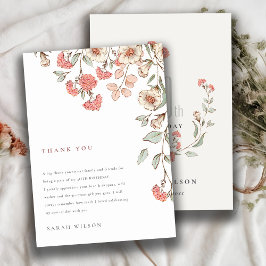 Tarjeta De Agradecimiento Las Flores Elegantes Y Típicas De Color Rosa Viero