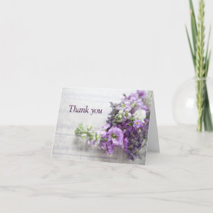 Tarjeta De Agradecimiento las flores pálidas en vieja música le agradecen