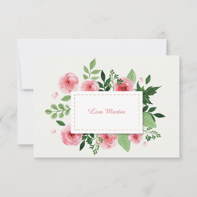 Tarjeta De Agradecimiento Las flores rosadas del ranúnculo le agradecen (Anverso)