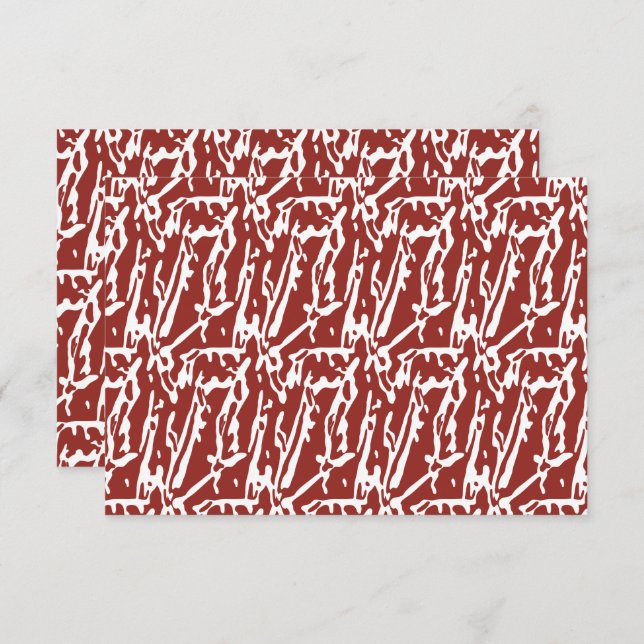 Tarjeta De Agradecimiento Las formas abstractas rojas y naranjas se mezclan  (Anverso / Reverso)