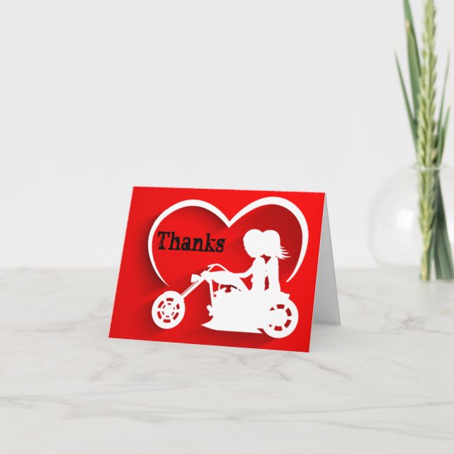 Tarjeta De Agradecimiento Las gracias de la motocicleta del montar a caballo (Anverso)