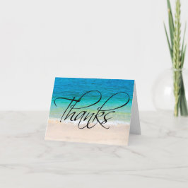Tarjeta De Agradecimiento Las gracias del océano de la arena de la playa le