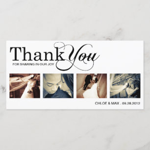 TARJETA DE AGRADECIMIENTO LAS GRACIAS MODERNAS BLANCAS EL %PIPE% QUE SE CASA