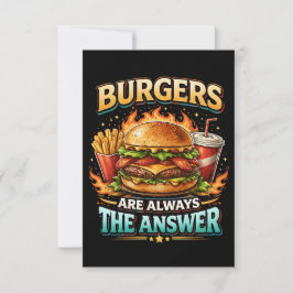 Tarjeta De Agradecimiento Las Hamburguesas Siempre Son la Respuesta