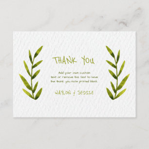 Tarjeta De Agradecimiento Las hojas de acuarela Gracias Cartas