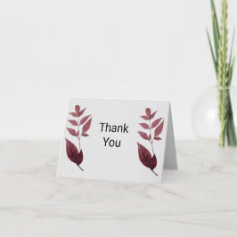 Tarjeta De Agradecimiento Las hojas de otoño secas rojas gracias