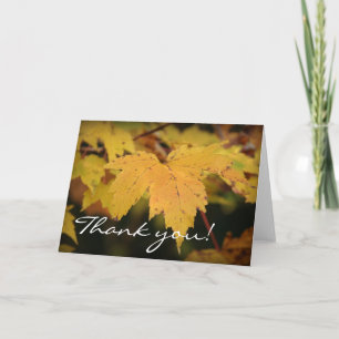 Tarjeta De Agradecimiento ¡Las hojas del amarillo - gracias!