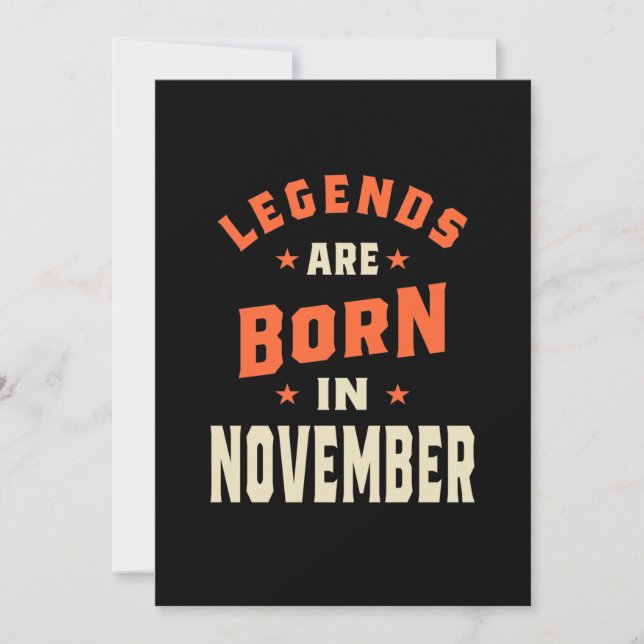 Tarjeta De Agradecimiento Las leyendas nacen en noviembre - Noviembre Cumple (Anverso)