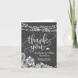 Tarjeta De Agradecimiento Las luces de la tiza y la boda colgantes del
