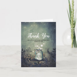 Tarjeta De Agradecimiento Las luciérnagas dominantes del tarro de albañil