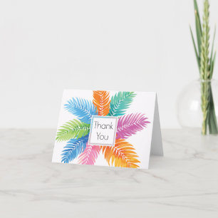 Tarjeta De Agradecimiento Las Luminosas Y Coloridas Plantas De Playa
