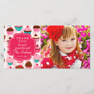 Tarjeta De Agradecimiento Las magdalenas rosadas modernas cualquier ocasión