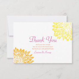 Tarjeta De Agradecimiento Las mamáes del rosa, anaranjadas y amarillas de