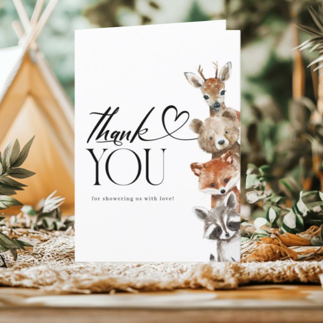 Tarjeta De Agradecimiento Las modernas acuarelas Woodland Animals (Subido por el creador)