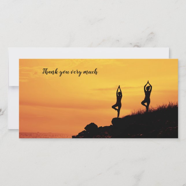 Tarjeta De Agradecimiento Las mujeres del yoga están en el acantilado (Anverso)