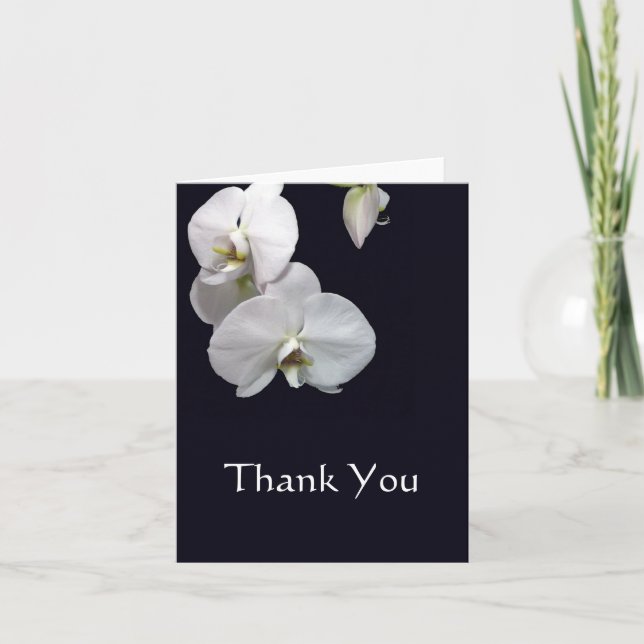 Tarjeta De Agradecimiento Las orquídeas blancas le agradecen observar (Anverso)