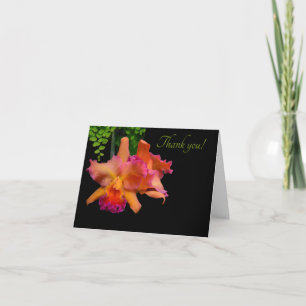 Tarjeta De Agradecimiento Las orquídeas del rosa, del rojo y del naranja del