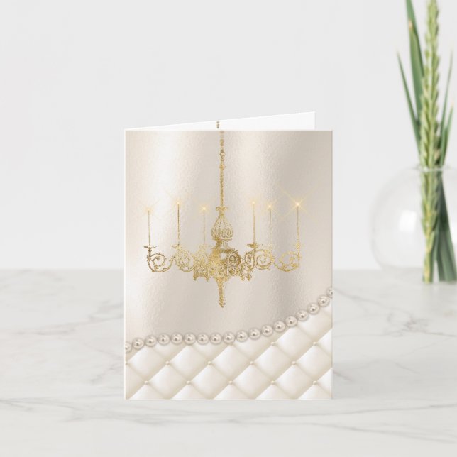 Tarjeta De Agradecimiento Las perlas de marfil de la iluminación de la (Anverso)