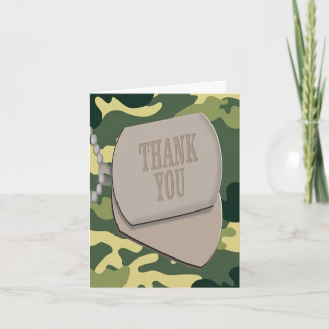 Tarjeta De Agradecimiento Las placas de identificación Camo del ejército le (Anverso)