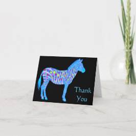 Tarjeta De Agradecimiento Las rayas de los puntos de una cebra del azul le