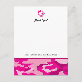 Tarjeta De Agradecimiento Las rosas fuertes Camo Baby Shower le agradecen