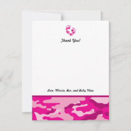 Tarjeta De Agradecimiento Las rosas fuertes Camo Baby Shower le agradecen