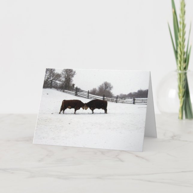 Tarjeta De Agradecimiento Las vacas van a la cabeza (Anverso)