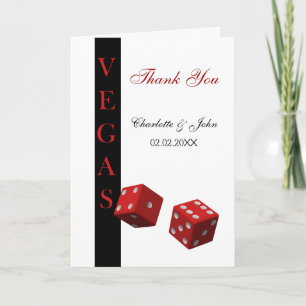 Tarjeta De Agradecimiento Las Vegas Boda Gracias a las cartas
