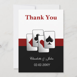 Tarjeta De Agradecimiento Las Vegas Boda Gracias a las cartas