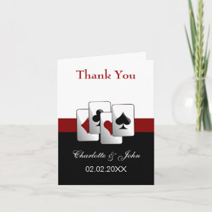 Tarjeta De Agradecimiento Las Vegas Boda Gracias a las cartas