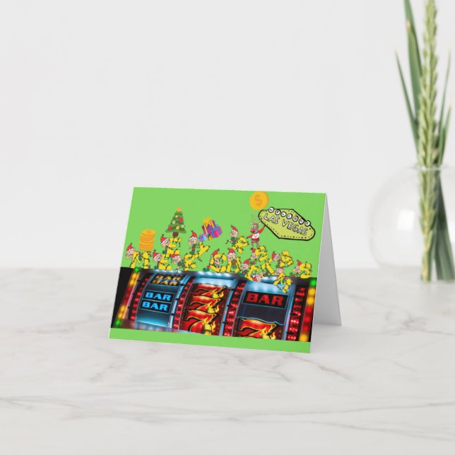 Tarjeta De Agradecimiento Las Vegas Elves Feliz Navidad (Anverso)