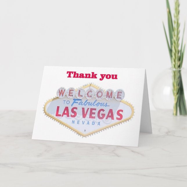 Tarjeta De Agradecimiento Las Vegas Gracias Cartas (Anverso)