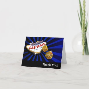 Tarjeta De Agradecimiento Las Vegas Starburst Gracias azul real negro