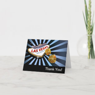 Tarjeta De Agradecimiento Las Vegas Starburst Gracias bebé azul negro oro