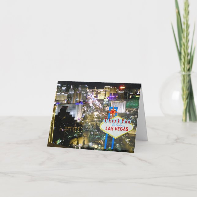 Tarjeta De Agradecimiento Las Vegas Strip Recién Recibidas Gracias Cartas (Anverso)
