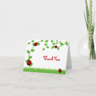 Tarjeta De Agradecimiento Las vides rojas de la mariquita le agradecen