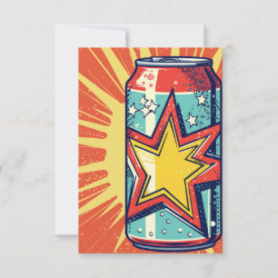 Tarjeta De Agradecimiento Lata de refresco al estilo Popart, bebida gaseosa,