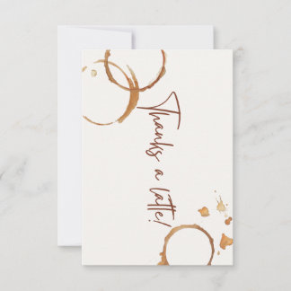 Tarjeta de agradecimiento latte