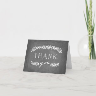 Tarjeta de agradecimiento Laurel White Pizarra