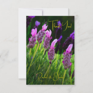 Tarjeta De Agradecimiento Lavanda, amor y devoción Amarillo, Boda