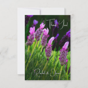 Tarjeta De Agradecimiento Lavanda, amor y devoción, Boda