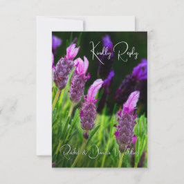Tarjeta De Agradecimiento Lavanda, amor y devoción, Boda, RSVP