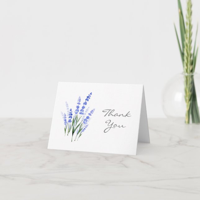 Tarjeta De Agradecimiento Lavanda color agua (Anverso)