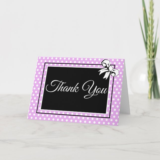 Tarjeta De Agradecimiento Lavanda de ducha de novia y puntos y arcos de polk (Anverso)