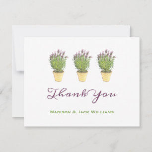 Tarjeta De Agradecimiento Lavanda Francesa Elegante Planta en Maceta Gracias