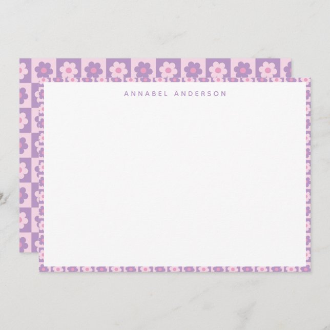 Tarjeta De Agradecimiento Lavanda rosa Comprobación personalizada de la flor (Anverso / Reverso)