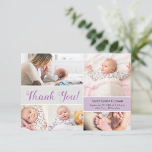 Tarjeta De Agradecimiento Lavanda suave morada Fotos de Personalizado de beb