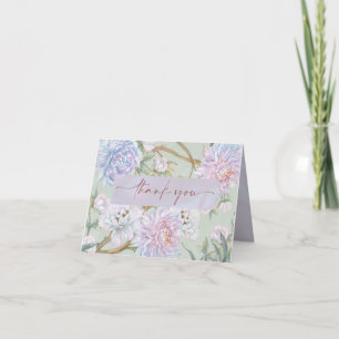 Tarjeta De Agradecimiento Lavanda vintage Peony Bridal Shower Tea Fiesta