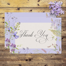 Tarjeta De Agradecimiento Lavanda y flores silvestres rusticas